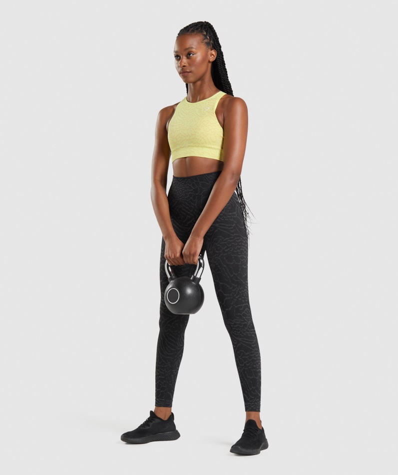Gymshark Adapt Animal Sømløs Sports-bh Hybrid-firefly Gul