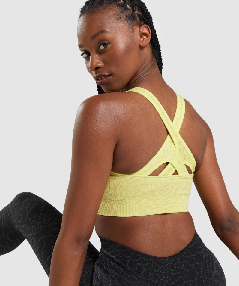 Gymshark Adapt Animal Sømløs Sports-bh Hybrid-firefly Gul