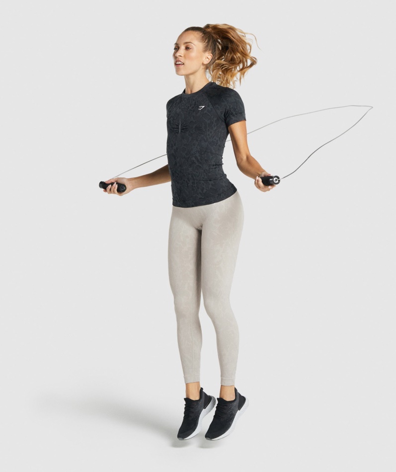 Gymshark Adapt Animal Sømløs T-skjorte Sommerfuglsvart