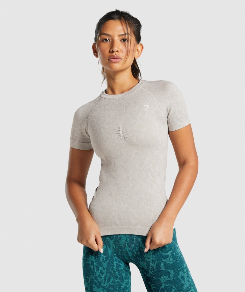 Gymshark Adapt Animal Sømløs T-skjorte Sommerfuglgrå