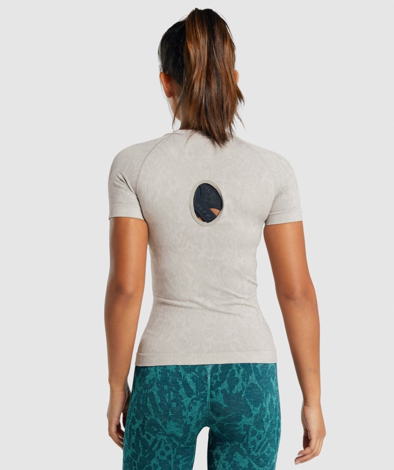 Gymshark Adapt Animal Sømløs T-skjorte Sommerfuglgrå
