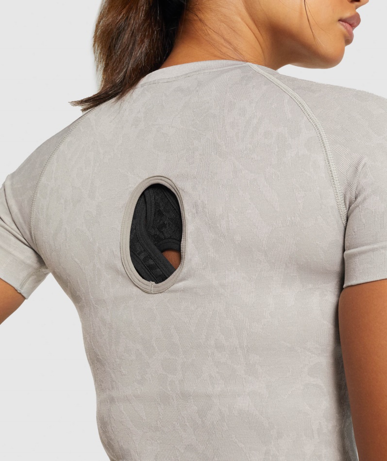 Gymshark Adapt Animal Sømløs T-skjorte Sommerfuglgrå