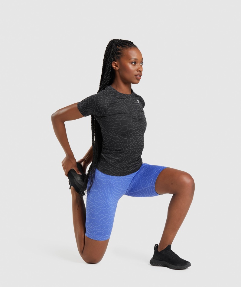 Gymshark Adapt Animal Sømløs T-skjorte Hybrid- Svart