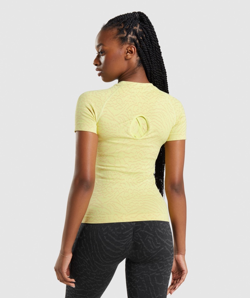 Gymshark Adapt Animal Sømløs T-skjorte Hybrid-firefly Gul
