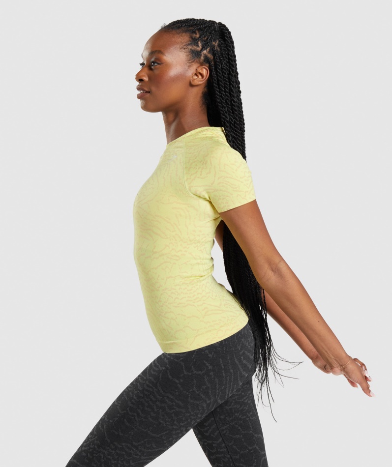 Gymshark Adapt Animal Sømløs T-skjorte Hybrid-firefly Gul