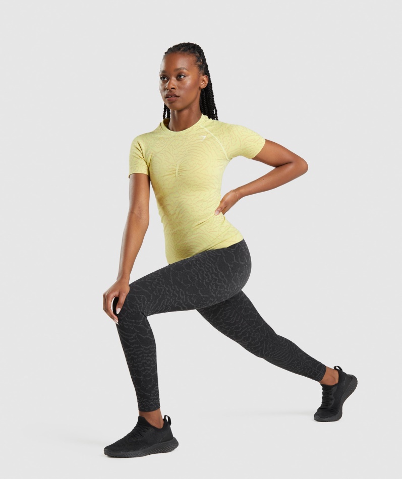 Gymshark Adapt Animal Sømløs T-skjorte Hybrid-firefly Gul