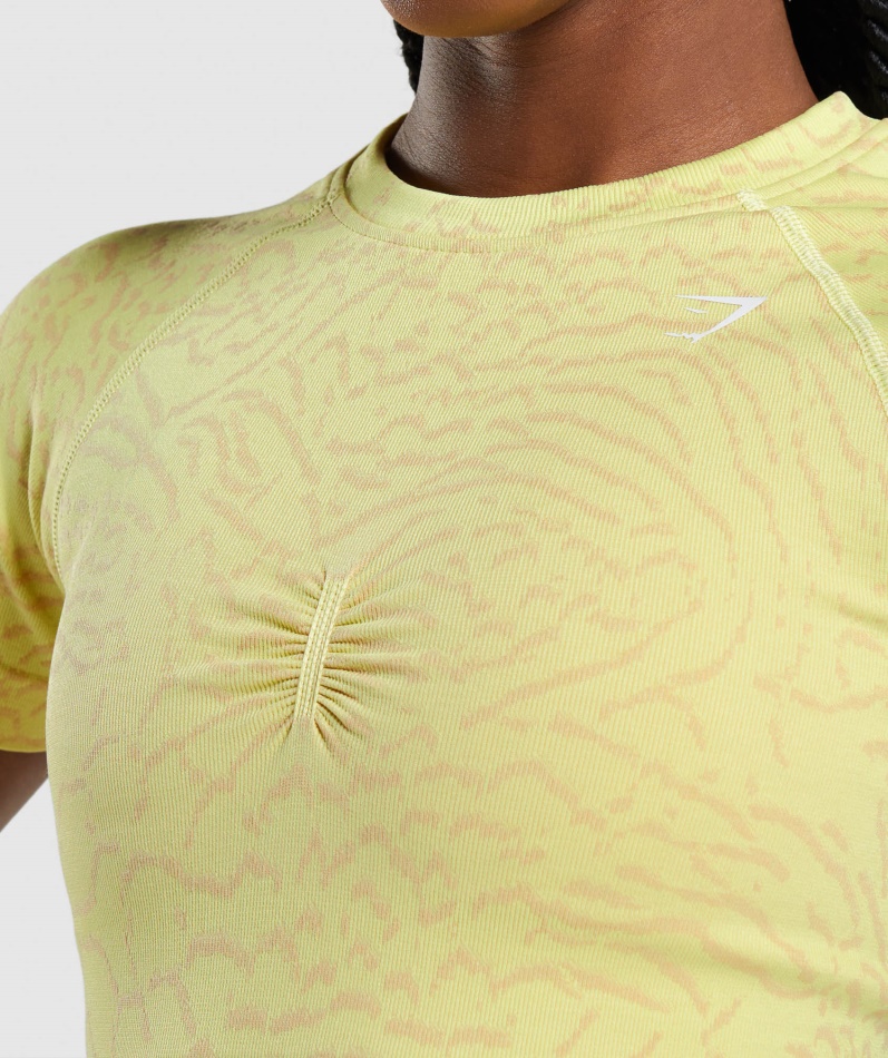 Gymshark Adapt Animal Sømløs T-skjorte Hybrid-firefly Gul