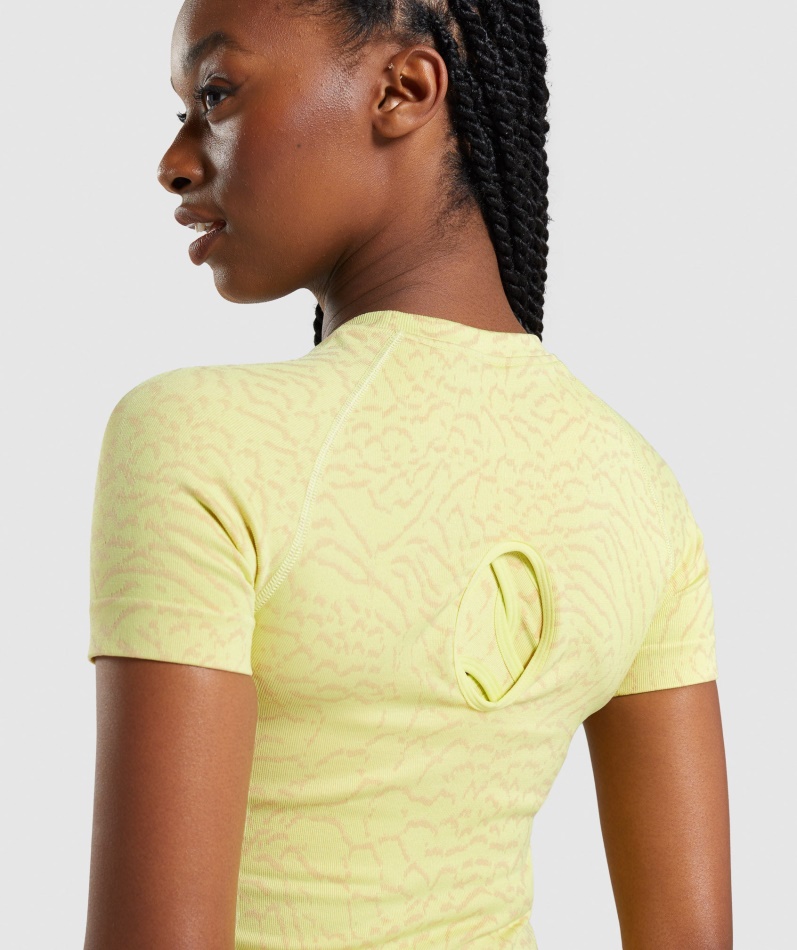 Gymshark Adapt Animal Sømløs T-skjorte Hybrid-firefly Gul