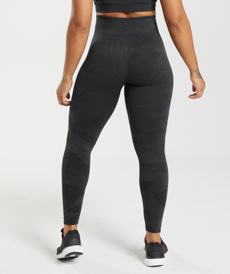 Gymshark Adapt Camo Sømløse Leggings Lava-svart-onyx Grå