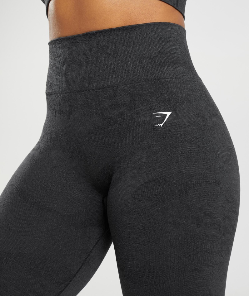 Gymshark Adapt Camo Sømløse Leggings Lava-svart-onyx Grå