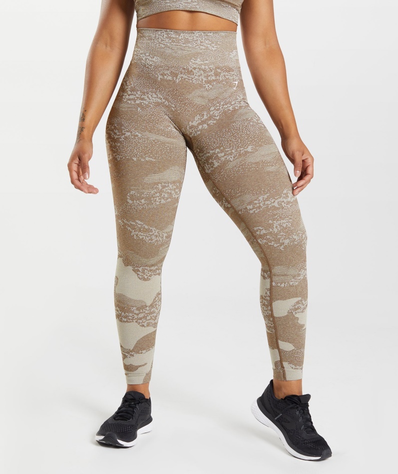 Gymshark Adapt Camo Sømløse Leggings Lava-pebble Grå-soul Brown