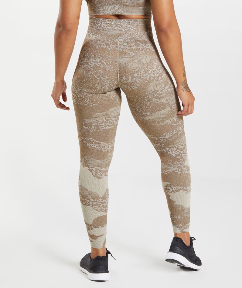 Gymshark Adapt Camo Sømløse Leggings Lava-pebble Grå-soul Brown
