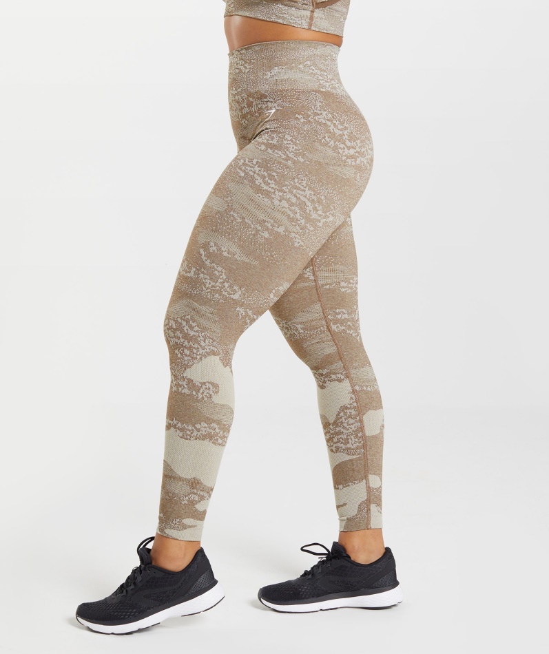 Gymshark Adapt Camo Sømløse Leggings Lava-pebble Grå-soul Brown