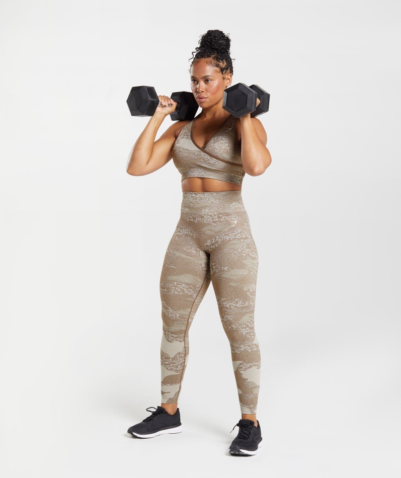 Gymshark Adapt Camo Sømløse Leggings Lava-pebble Grå-soul Brown