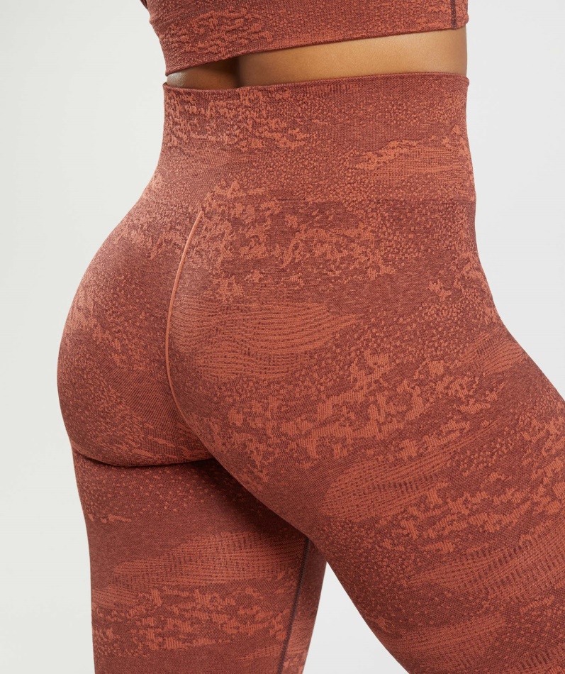 Gymshark Adapt Camo Sømløse Leggings Lava-storm Rød-kirsebærbrun