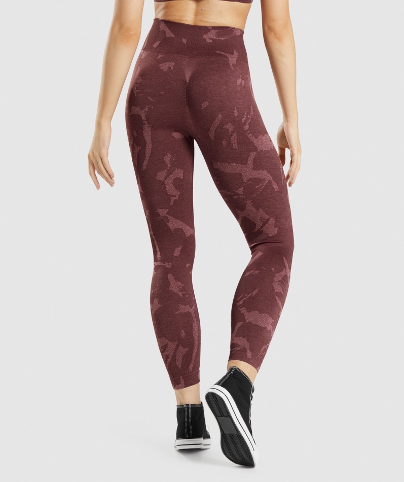Gymshark Adapt Camo Sømløse Leggings Savanne-kirsebærbrune
