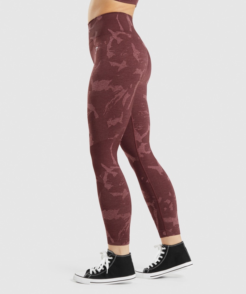 Gymshark Adapt Camo Sømløse Leggings Savanne-kirsebærbrune