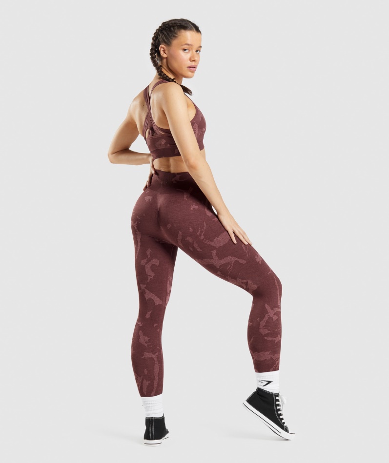 Gymshark Adapt Camo Sømløse Leggings Savanne-kirsebærbrune