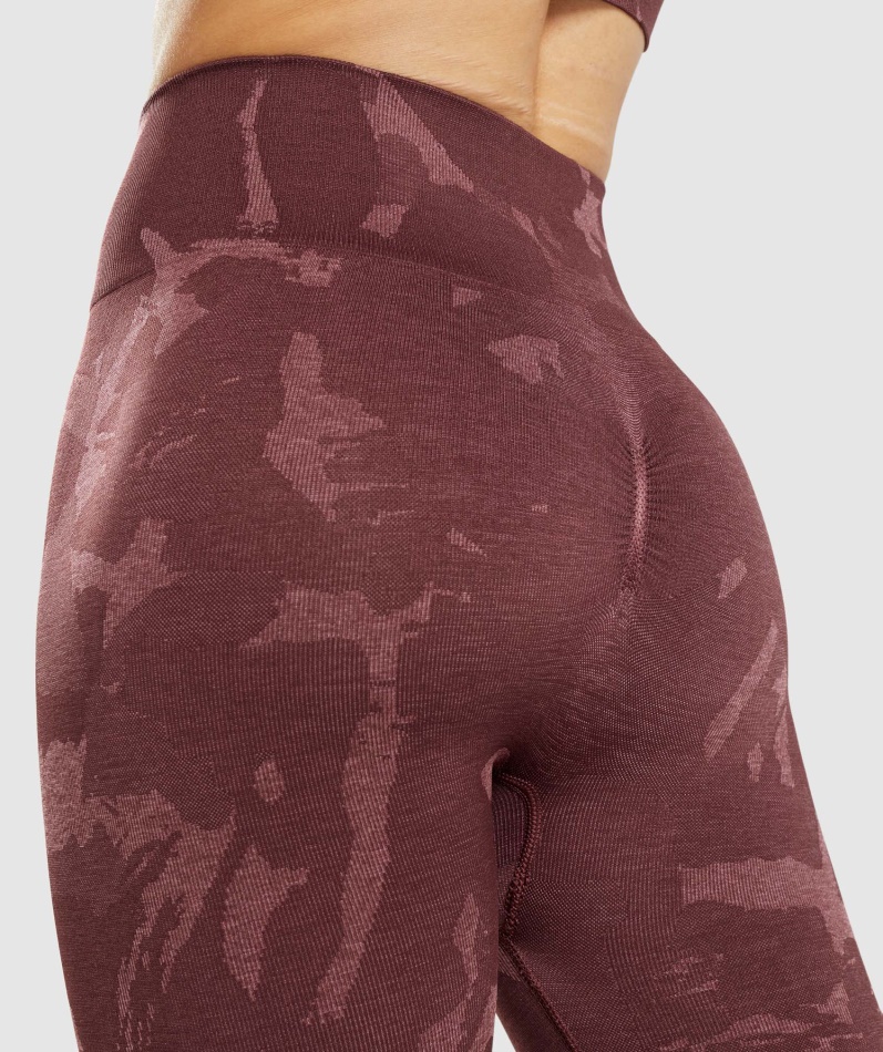 Gymshark Adapt Camo Sømløse Leggings Savanne-kirsebærbrune