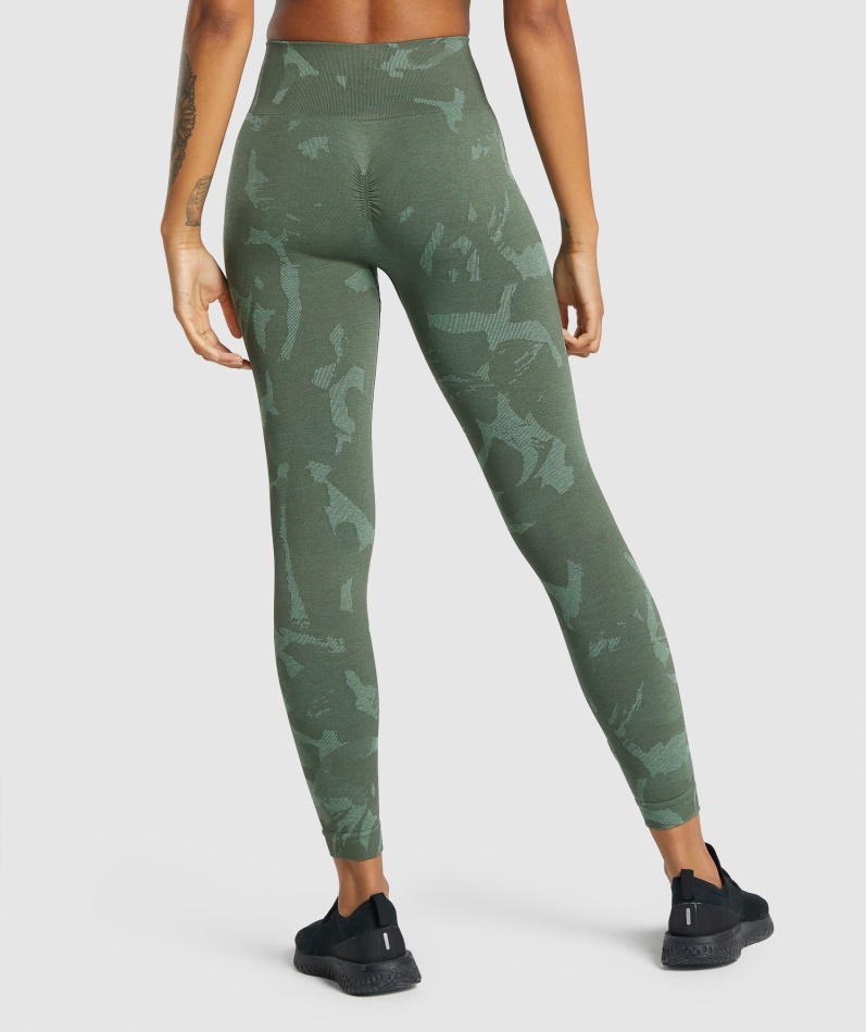 Gymshark Adapt Camo Sømløse Leggings Savanne-grønn
