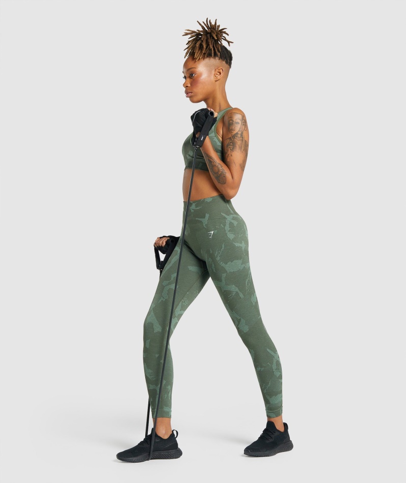 Gymshark Adapt Camo Sømløse Leggings Savanne-grønn