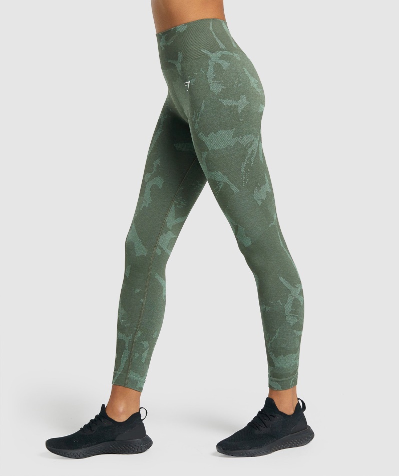 Gymshark Adapt Camo Sømløse Leggings Savanne-grønn
