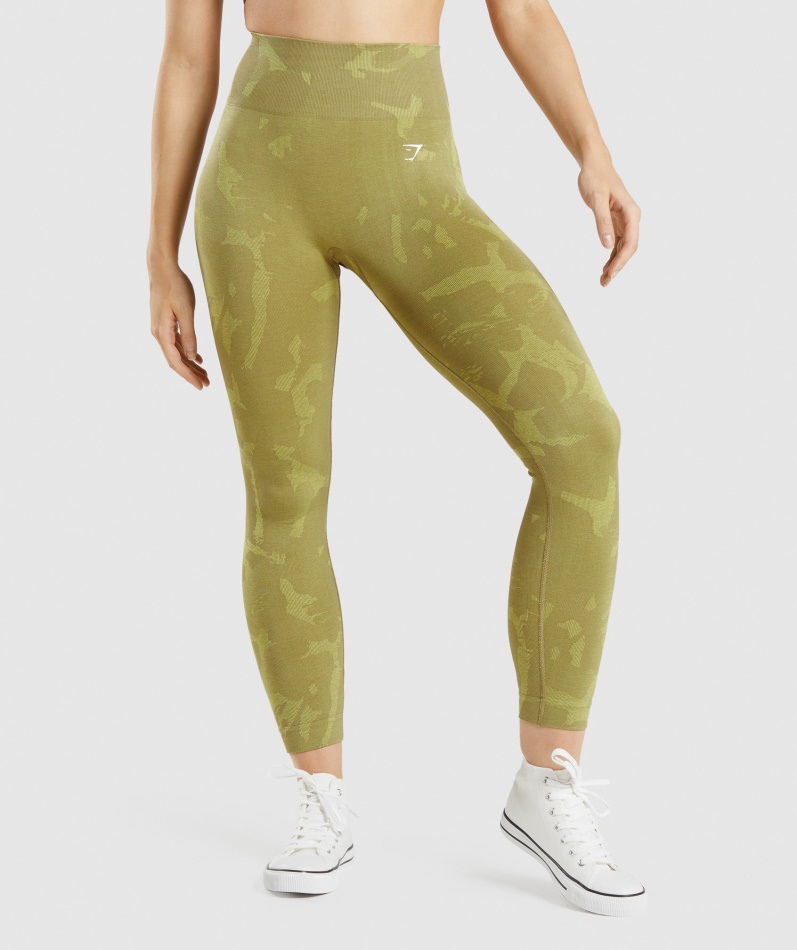 Gymshark Adapt Camo Sømløse Leggings Savanne-griffin Green