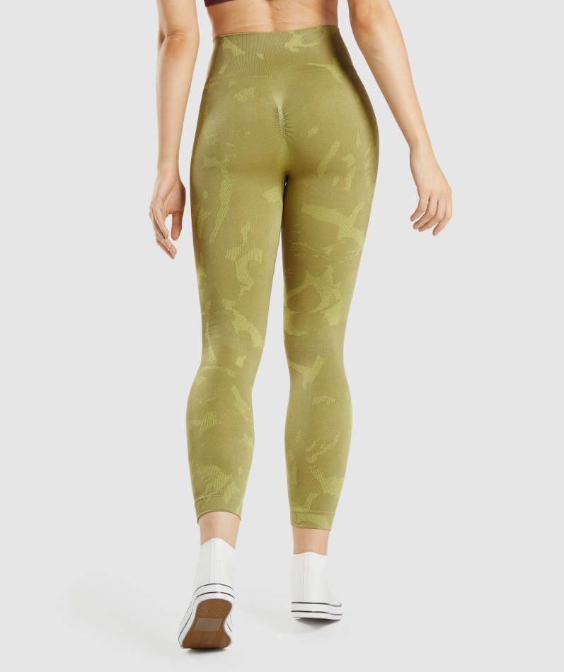 Gymshark Adapt Camo Sømløse Leggings Savanne-griffin Green