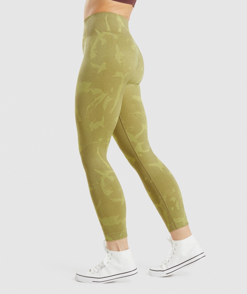 Gymshark Adapt Camo Sømløse Leggings Savanne-griffin Green