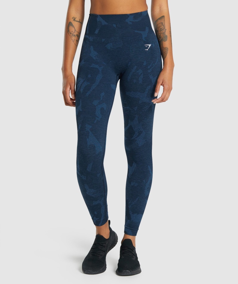 Gymshark Adapt Camo Sømløse Leggings Savanne-marine