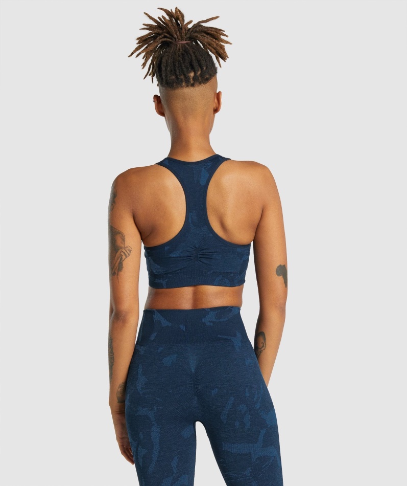Gymshark Adapt Camo Sømløs Racerrygg Sportsbh Savanne-marine