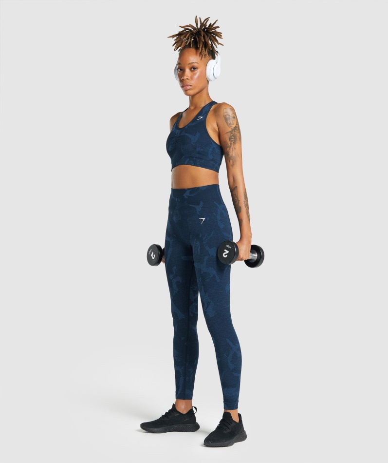 Gymshark Adapt Camo Sømløs Racerrygg Sportsbh Savanne-marine