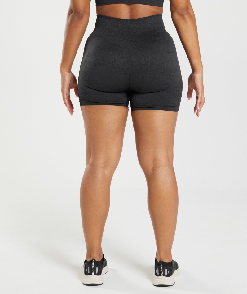 Gymshark Adapt Camo Sømløse Shorts Lava-svart-onyx Grå