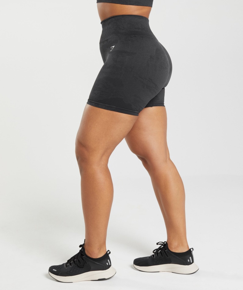 Gymshark Adapt Camo Sømløse Shorts Lava-svart-onyx Grå