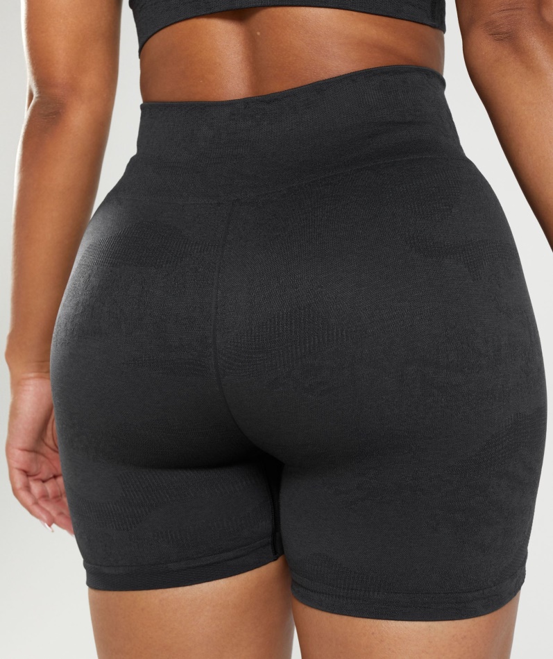 Gymshark Adapt Camo Sømløse Shorts Lava-svart-onyx Grå
