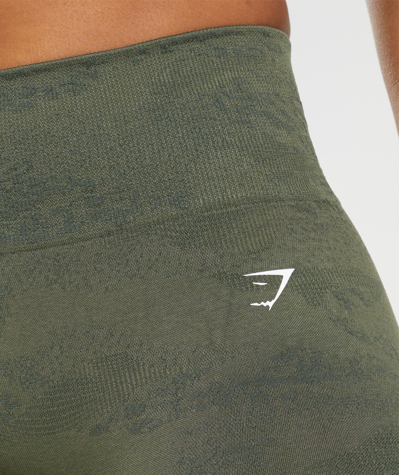 Gymshark Adapt Camo Sømløse Shorts Lava-mose Oliven-kjerne Oliven