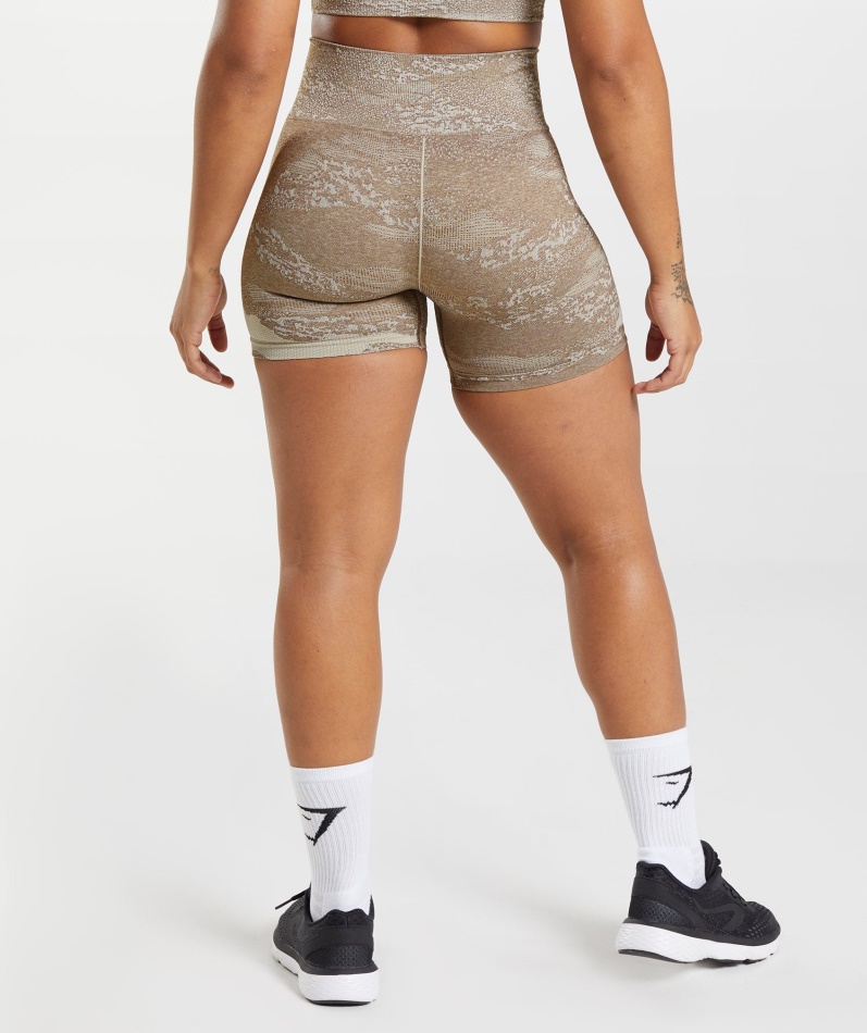 Gymshark Adapt Camo Sømløse Shorts Lava-pebble Grå-soul Brown