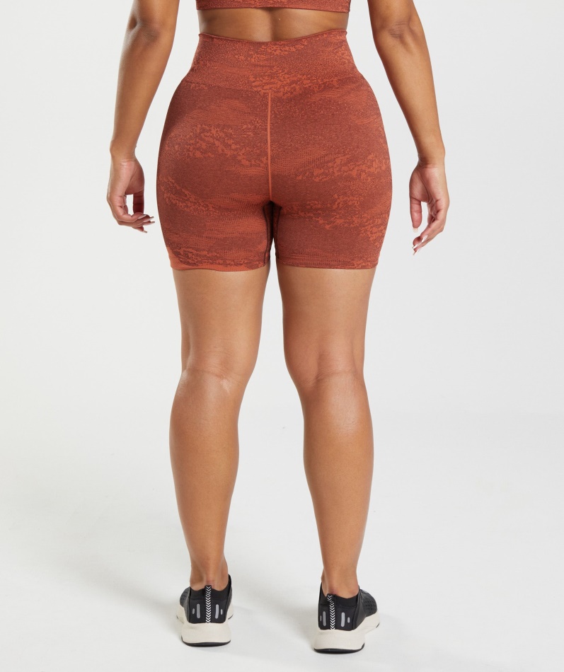 Gymshark Adapt Camo Sømløse Shorts Lava-storm Rød-kirsebærbrun