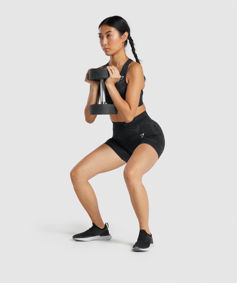 Gymshark Adapt Camo Sømløse Shorts Savanne-svart