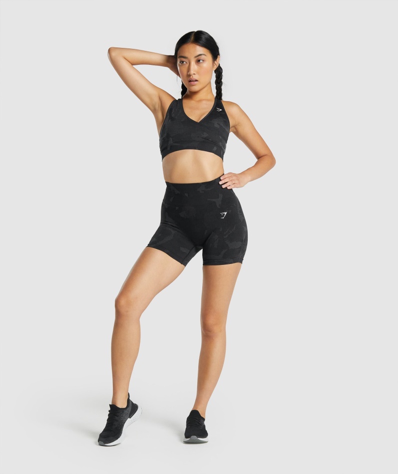 Gymshark Adapt Camo Sømløse Shorts Savanne-svart