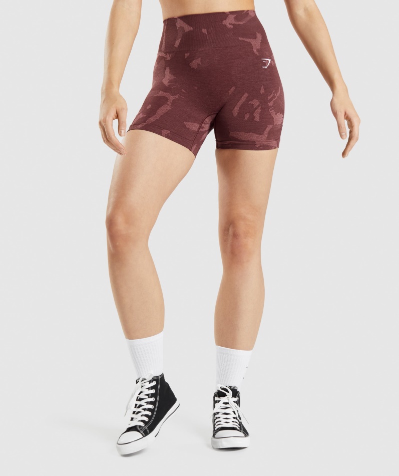 Gymshark Adapt Camo Sømløse Shorts Savanne-kirsebærbrun