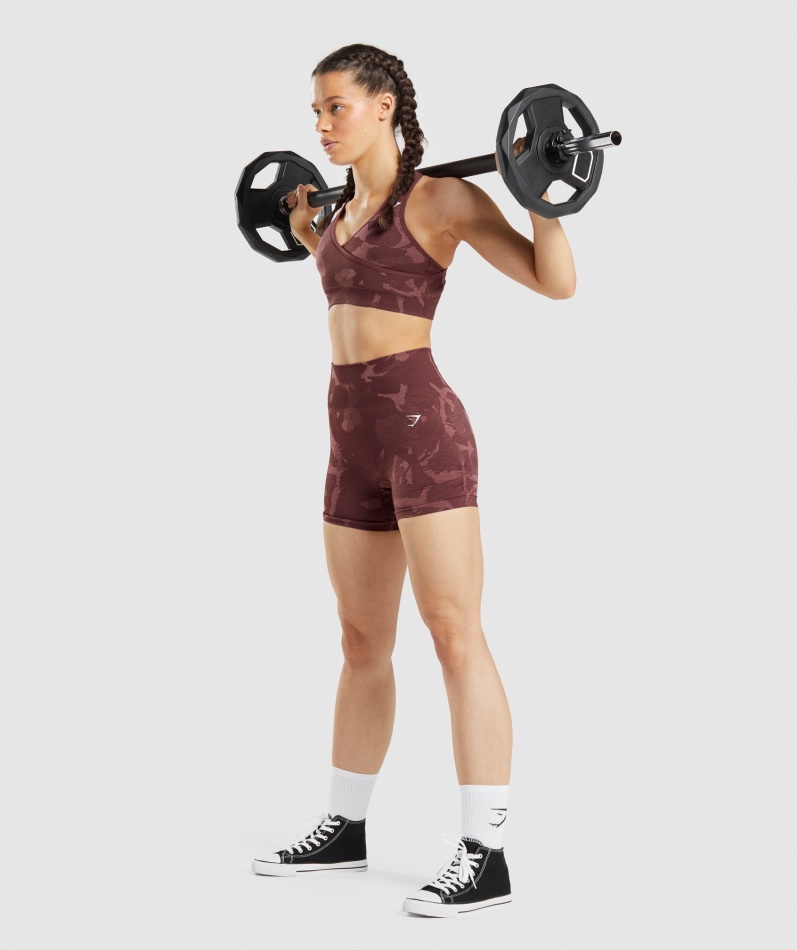 Gymshark Adapt Camo Sømløse Shorts Savanne-kirsebærbrun