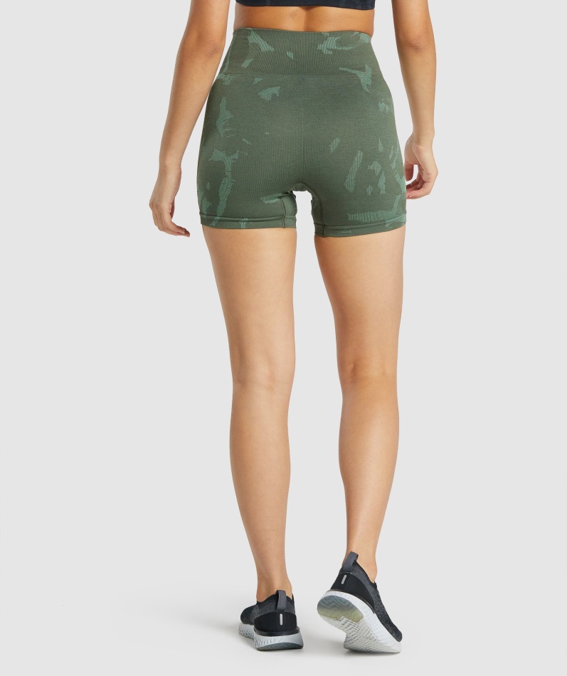 Gymshark Adapt Camo Sømløse Shorts Savanne-grønn