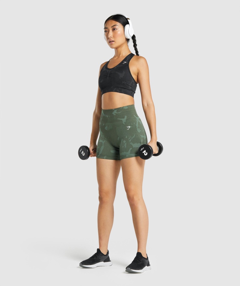 Gymshark Adapt Camo Sømløse Shorts Savanne-grønn