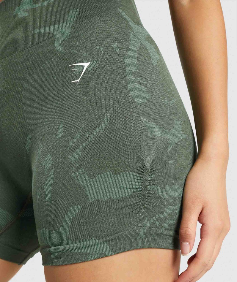 Gymshark Adapt Camo Sømløse Shorts Savanne-grønn