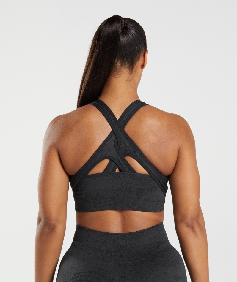 Gymshark Adapt Camo Sømløs Sports-bh Lava-svart-onyx Grå