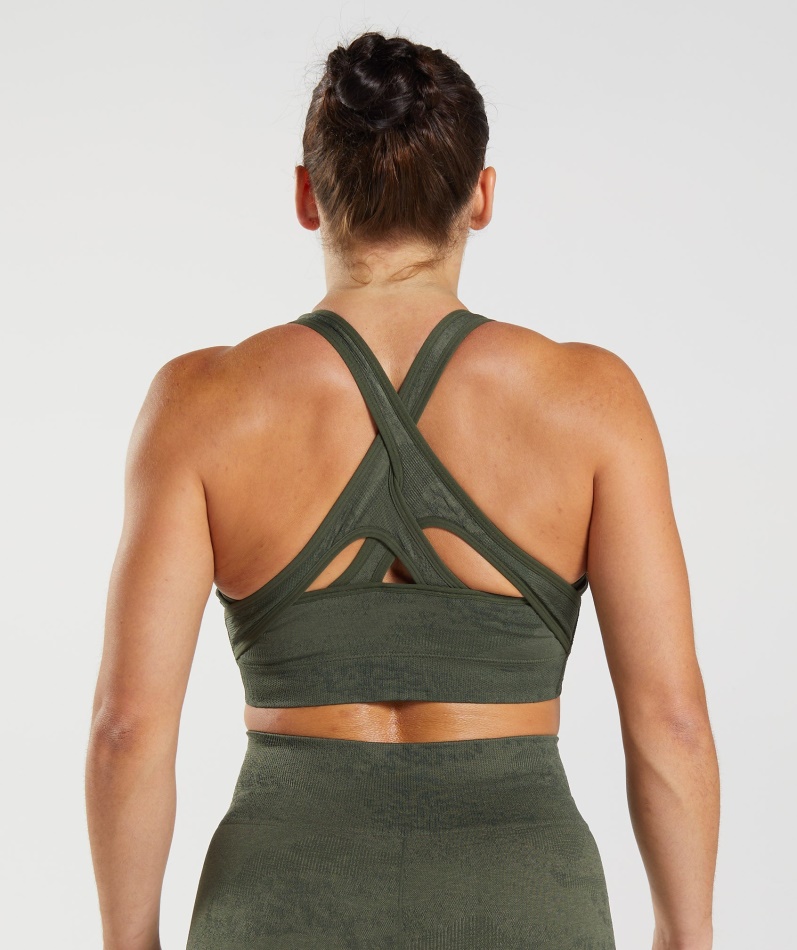 Gymshark Adapt Camo Sømløs Sports-bh Lava-mose Olive-core Olive