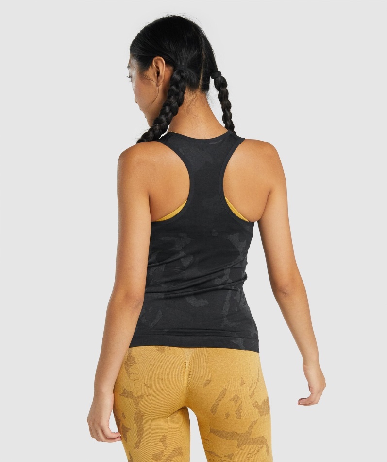 Gymshark Adapt Camo Sømløs Tank Savanne-svart