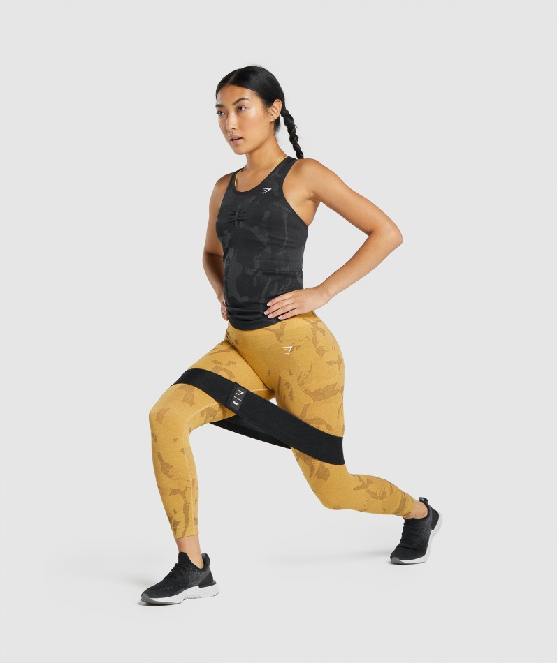 Gymshark Adapt Camo Sømløs Tank Savanne-svart