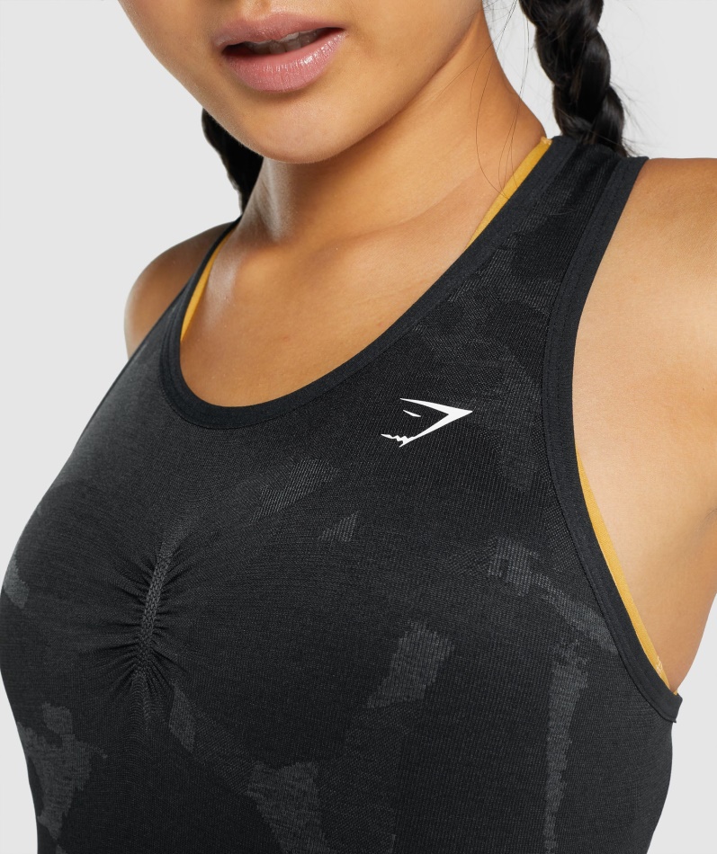 Gymshark Adapt Camo Sømløs Tank Savanne-svart